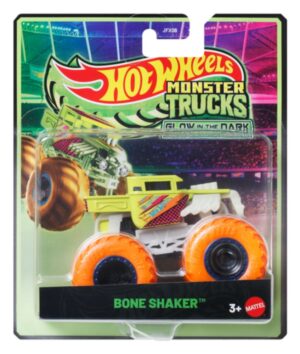 Masina Hot Wheels, Monster Truck, Glow In The Dark, Bone Shaker, 1:64, JFX11 Masina Hot Wheels, Monster Truck, Glow In The Dark, Bone Shaker, 1:64, JFX11