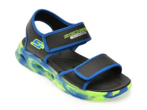 Sandale SKECHERS negre, SOLA GLOW SANDAL, din piele ecologica Sandale SKECHERS negre, SOLA GLOW SANDAL, din piele ecologica