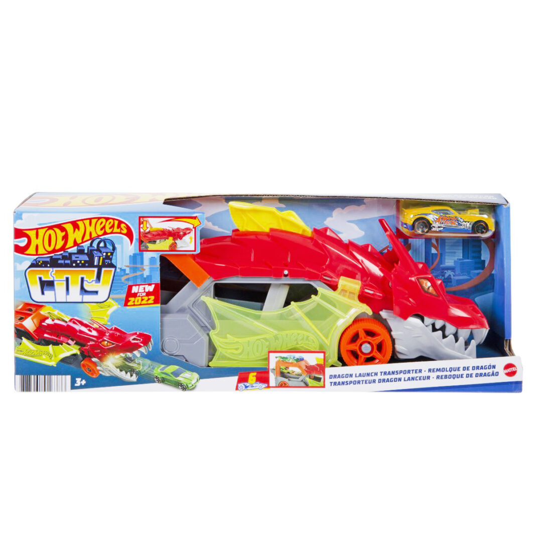 Set Transportatorul Dragon cu masinuta, Hot Wheels City Set Transportatorul Dragon cu masinuta, Hot Wheels City