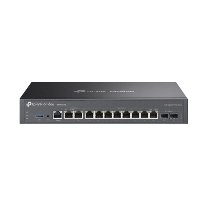 Router VPN Multi-WAN TP-Link Omada ER7412-M2, 8× porturi Gigabit, 2× SFP, 1x USB 3.0, negru Router VPN Multi-WAN TP-Link Omada ER7412-M2, 8× porturi Gigabit, 2× SFP, 1x USB 3.0, negru