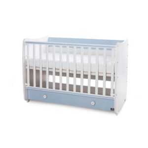 Patut balansoar Lorelli Dream White Baby Blue, 60 x 120 cm, transformabil Patut balansoar Lorelli Dream White Baby Blue, 60 x 120 cm, transformabil