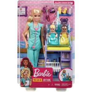 Papusa Barbie You can be - Doctor pediatru, Blonda Papusa Barbie You can be - Doctor pediatru, Blonda