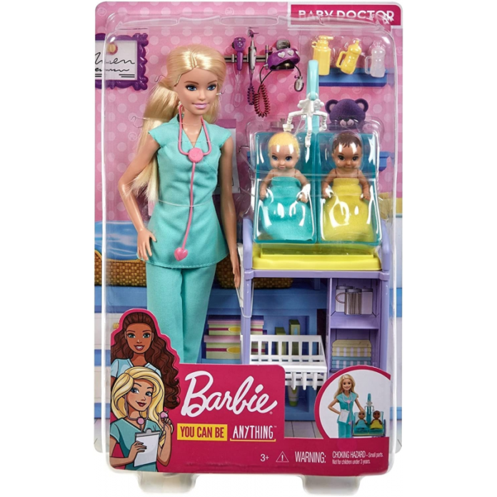 Papusa Barbie You can be - Doctor pediatru, Blonda Papusa Barbie You can be - Doctor pediatru, Blonda