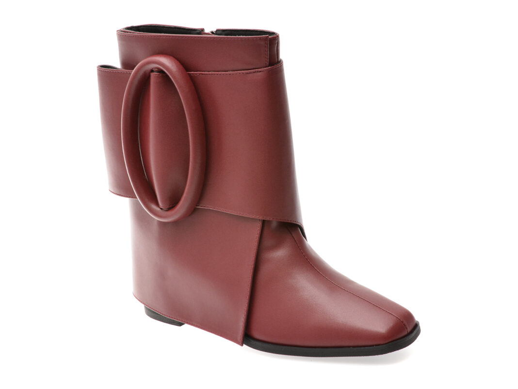 Botine EPICA visinii, 2835, din piele naturala Botine EPICA visinii, 2835, din piele naturala