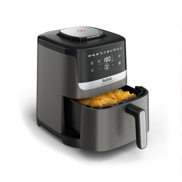 Friteuza cu aer cald Tefal Easy Fry Silence EY552DE0, 1670W, 5L, 10 programe automate, Gatire silentioasa, Tehnologia Extra-Crisp, Cronometru, temperatura ajustabila (Argintiu/ negru) Friteuza cu aer cald Tefal Easy Fry Silence EY552DE0, 1670W, 5L, 10 programe automate, Gatire silentioasa, Tehnologia Extra-Crisp, Cronometru, temperatura ajustabila (Argintiu/ negru)