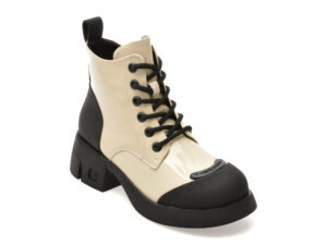 Ghete GRYXX alb-negru, B98, din piele naturala lacuita Ghete GRYXX alb-negru, B98, din piele naturala lacuita