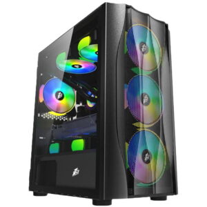 Carcasa 1STPLAYER Gaming X3-M-4F1-BK, fara sursa, Negru Carcasa 1STPLAYER Gaming X3-M-4F1-BK, fara sursa, Negru
