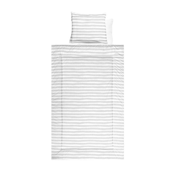 Set lenjerie pat 4 piese, Lorelli, din bumbac ranforce, Grey Striped Set lenjerie pat 4 piese, Lorelli, din bumbac ranforce, Grey Striped