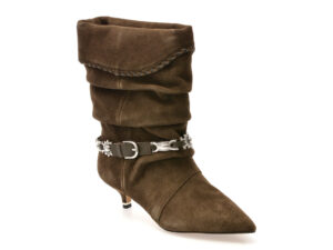 Botine elegante ALDO verzi, BOWY 340, din piele intoarsa Botine elegante ALDO verzi, BOWY 340, din piele intoarsa