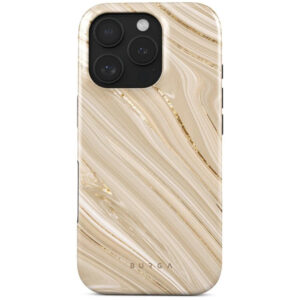 Husa Dual Layer Full Glam Burga pentru iPhone 16 Pro, Crem Husa Dual Layer Full Glam Burga pentru iPhone 16 Pro, Crem