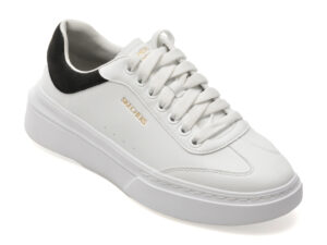 Pantofi sport SKECHERS alb-negru, CORDOVA CLASSIC, din piele ecologica Pantofi sport SKECHERS alb-negru, CORDOVA CLASSIC, din piele ecologica