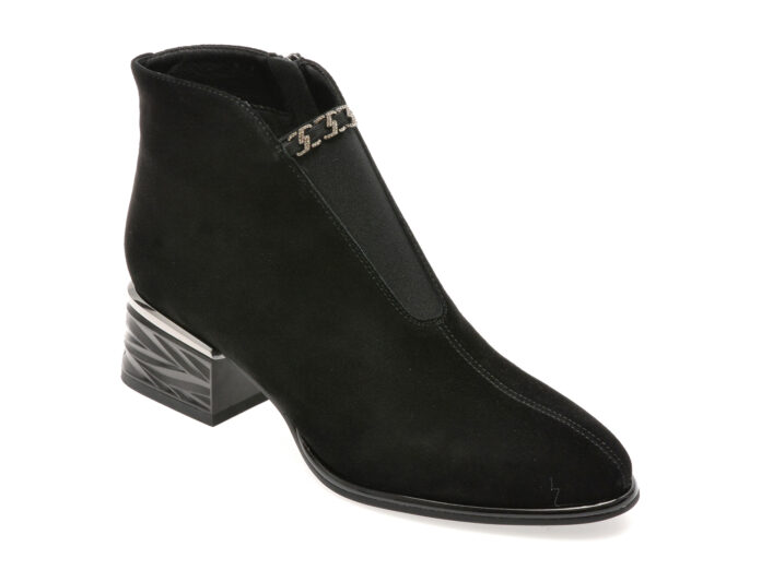 Botine EPICA negre, DX01300, din piele intoarsa Botine EPICA negre, DX01300, din piele intoarsa