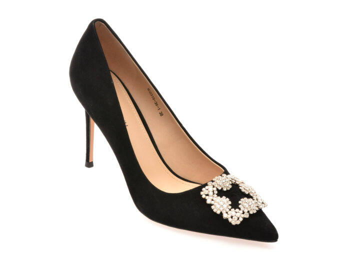 Pantofi eleganti EPICA PREMIUM negri, 2310, din piele intoarsa Pantofi eleganti EPICA PREMIUM negri, 2310, din piele intoarsa