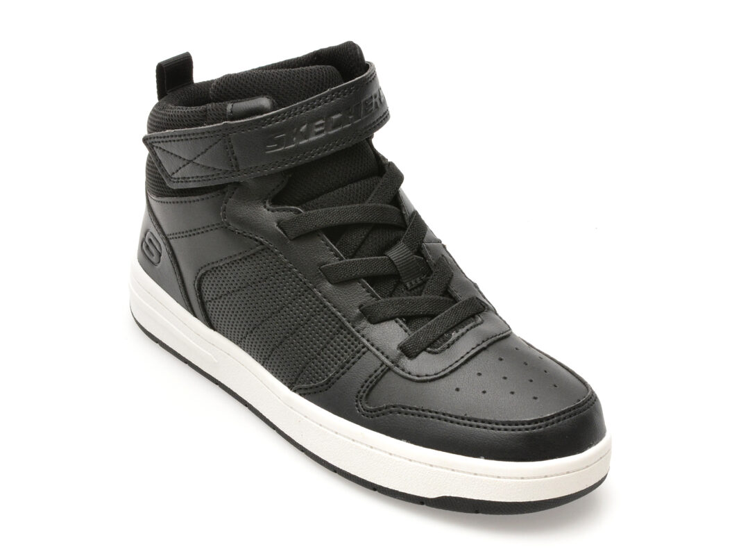 Ghete SKECHERS negre, SMOOTH STREET, din piele ecologica Ghete SKECHERS negre, SMOOTH STREET, din piele ecologica