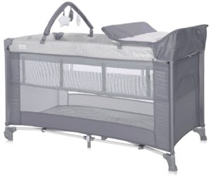 Patut pliabil Lorelli Torino Plus, 2 nivele cu accesorii, Gri Patut pliabil Lorelli Torino Plus, 2 nivele cu accesorii, Gri