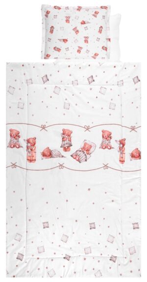 Set lenjerie pat 4 piese bumbac Ranforce, Lorelli, Bears Pillows Beige Set lenjerie pat 4 piese bumbac Ranforce, Lorelli, Bears Pillows Beige