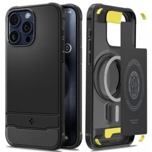 Husa MagSafe pentru iPhone 15 Pro, Spigen, Negru Husa MagSafe pentru iPhone 15 Pro, Spigen, Negru