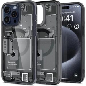 Husa Protectie Spate Spigen Ultra Hybrid MagSafe pentru Apple iPhone 15 Pro Max Zero One (Negru) Husa Protectie Spate Spigen Ultra Hybrid MagSafe pentru Apple iPhone 15 Pro Max Zero One (Negru)