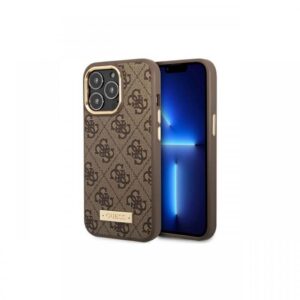 Protectie spate Guess 4G Logo Plate MagSafe pentru Apple iPhone 14 Pro (Maro) Protectie spate Guess 4G Logo Plate MagSafe pentru Apple iPhone 14 Pro (Maro)