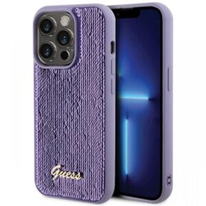 Husa Protectie Spate Guess Sequin Script Logo pentru Apple iPhone 15 (Mov) Husa Protectie Spate Guess Sequin Script Logo pentru Apple iPhone 15 (Mov)