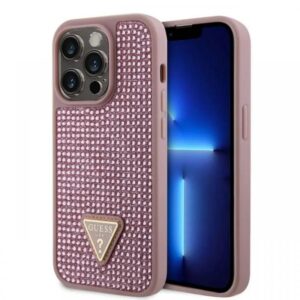 Husa pentru Apple iPhone 15 Pro, Guess, Quilted Metal Logo, Roz Husa pentru Apple iPhone 15 Pro, Guess, Quilted Metal Logo, Roz