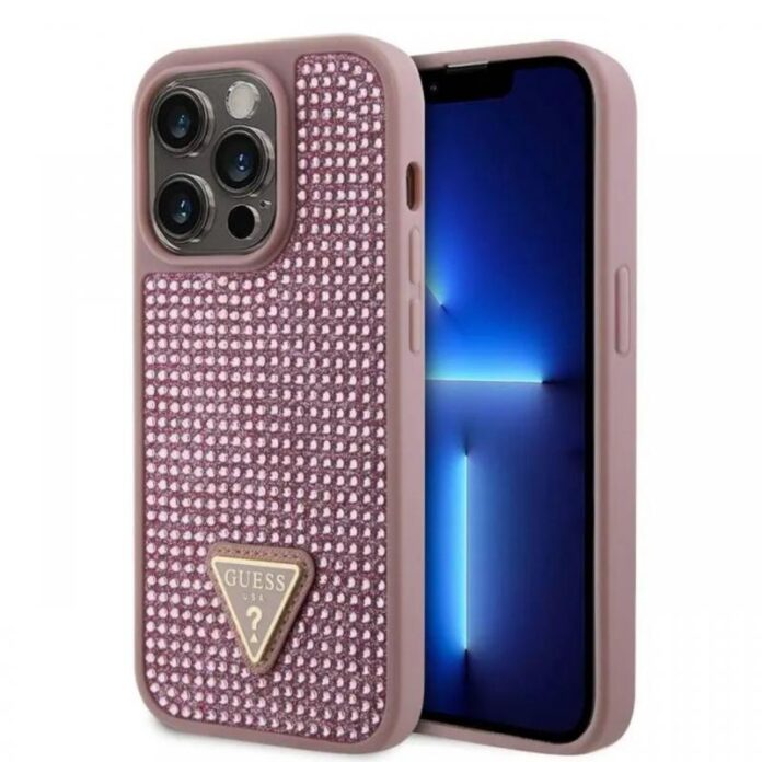 Husa pentru Apple iPhone 15 Pro, Guess, Quilted Metal Logo, Roz Husa pentru Apple iPhone 15 Pro, Guess, Quilted Metal Logo, Roz