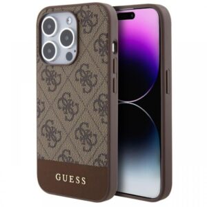 Husa Protectie Spate Guess 4G Stripe Logo MagSafe pentru APple iPhone 15 Pro (Maro) Husa Protectie Spate Guess 4G Stripe Logo MagSafe pentru APple iPhone 15 Pro (Maro)
