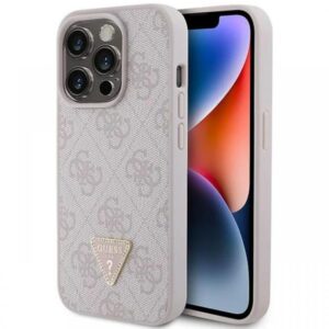 Husa pentru Apple iPhone 15 Pro Max, Guess, Grip Stand 4G Triangle Strass, Neagra Husa pentru Apple iPhone 15 Pro Max, Guess, Grip Stand 4G Triangle Strass, Neagra