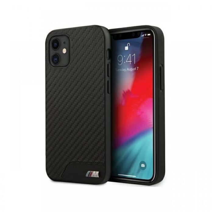 Husa de protectie BMW BMHCP12SSLLBK Leather Hot Stamp pentru iPhone 12 Mini, Black Husa de protectie BMW BMHCP12SSLLBK Leather Hot Stamp pentru iPhone 12 Mini, Black