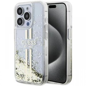 Husa Protectie Spate Guess GUHCP15MLFCSEGT Liquid Glitter Gold Stripe pentru Apple iPhone 15 Plus (Transparent) Husa Protectie Spate Guess GUHCP15MLFCSEGT Liquid Glitter Gold Stripe pentru Apple iPhone 15 Plus (Transparent)