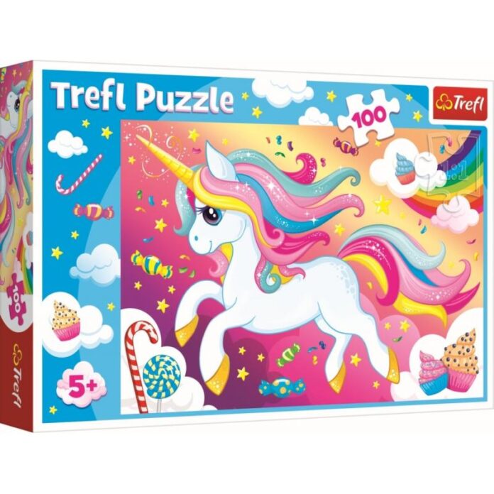 Puzzle Trefl Frumosul unicorn, 100 piese Puzzle Trefl Frumosul unicorn, 100 piese