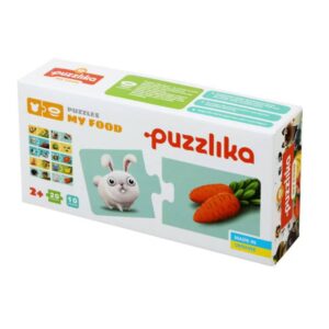 Puzzle din lemn, Cubika, Animalutele si mancarea lor, 20 piese Puzzle din lemn, Cubika, Animalutele si mancarea lor, 20 piese
