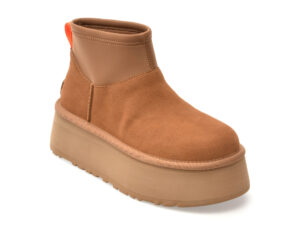 Ghete UGG maro, CLASSIC MINI DIPPER, din piele intoarsa Ghete UGG maro, CLASSIC MINI DIPPER, din piele intoarsa