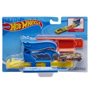 Set lansator portabi Hot Wheels rosu cu masinuta Set lansator portabi Hot Wheels rosu cu masinuta