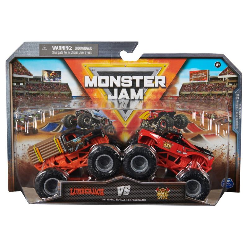 Set 2 masinute Monster Jam - Lumberjack si Axe, 1:64 Set 2 masinute Monster Jam - Lumberjack si Axe, 1:64