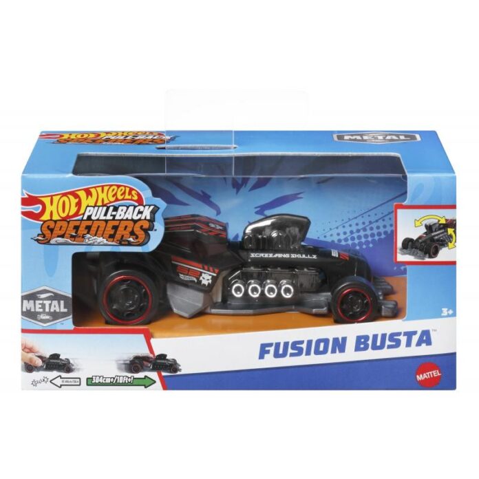 Masinuta Hot Wheels Pull-Back Speeders - Fusion Busta, scara 1:43 Masinuta Hot Wheels Pull-Back Speeders - Fusion Busta, scara 1:43