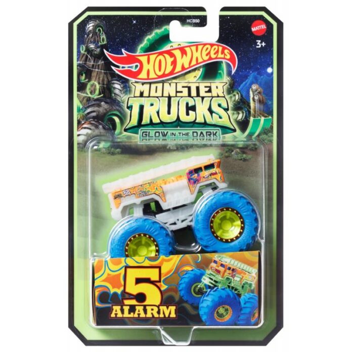 Masinuta Hot Wheels Monster Truck - Glow in the Dark, Skelesaurus, scara 1:64 Masinuta Hot Wheels Monster Truck - Glow in the Dark, Skelesaurus, scara 1:64