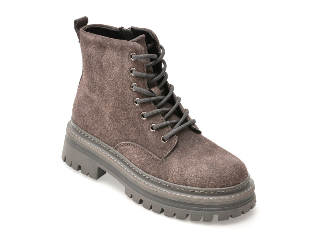 Bocanci ALDO gri, 2571F56, din piele intoarsa Bocanci ALDO gri, 2571F56, din piele intoarsa