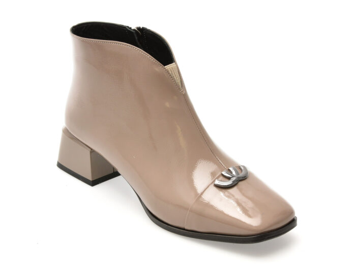 Ghete EPICA gri, 6191401, din piele naturala lacuita Ghete EPICA gri, 6191401, din piele naturala lacuita