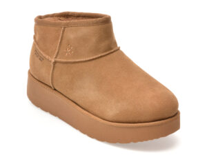 Ghete SKECHERS maro, KEEP COZY, din piele intoarsa Ghete SKECHERS maro, KEEP COZY, din piele intoarsa