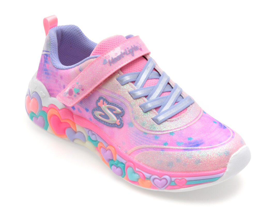 Pantofi sport SKECHERS roz, ETERNAL HEART LIGHTS, din material textil Pantofi sport SKECHERS roz, ETERNAL HEART LIGHTS, din material textil