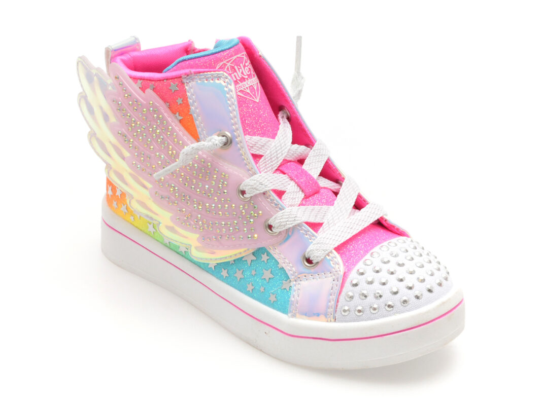 Ghete SKECHERS roz, TWI-LITES 2.0, din piele ecologica Ghete SKECHERS roz, TWI-LITES 2.0, din piele ecologica