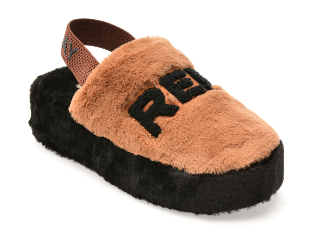 Papuci REPLAY maro, WF3P04S, din material textil Papuci REPLAY maro, WF3P04S, din material textil