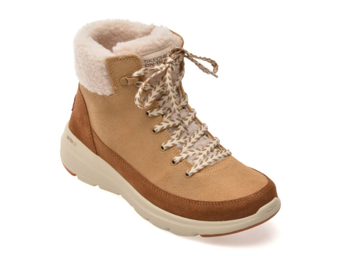 Ghete SKECHERS maro, GLACIAL ULTRA, din piele intoarsa Ghete SKECHERS maro, GLACIAL ULTRA, din piele intoarsa