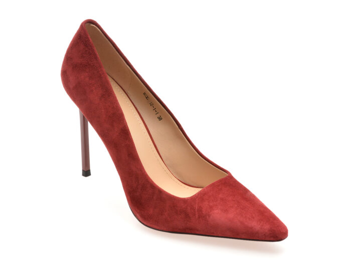 Pantofi eleganti EPICA PREMIUM rosii, X212, din piele intoarsa Pantofi eleganti EPICA PREMIUM rosii, X212, din piele intoarsa