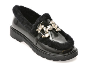 Mocasini EPICA negri, 4A495, din piele naturala lacuita Mocasini EPICA negri, 4A495, din piele naturala lacuita