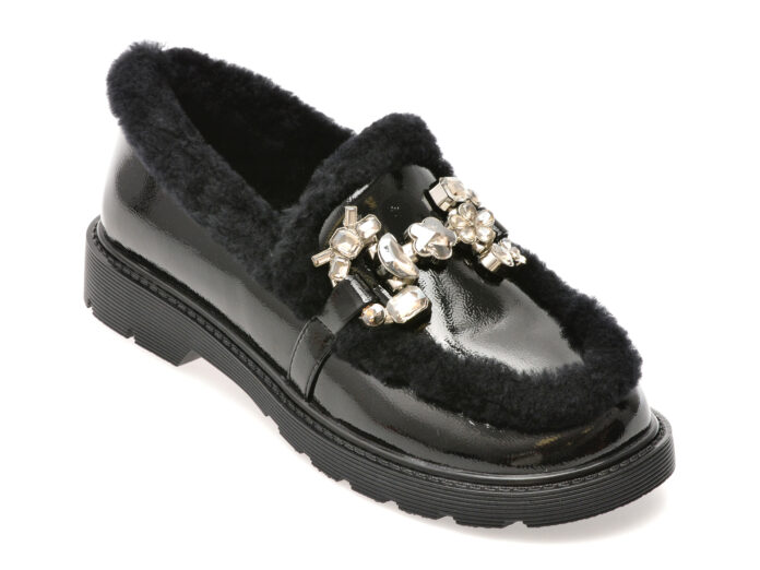 Mocasini EPICA negri, 4A495, din piele naturala lacuita Mocasini EPICA negri, 4A495, din piele naturala lacuita