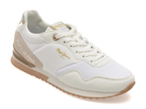 Pantofi sport PEPE JEANS albi, LS40008, din material textil Pantofi sport PEPE JEANS albi, LS40008, din material textil