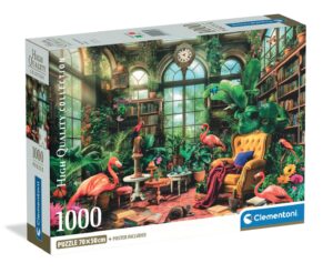 Puzzle Clementoni, Biblioteca din sera, 1000 piese Puzzle Clementoni, Biblioteca din sera, 1000 piese