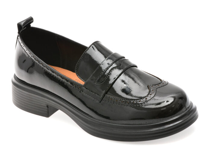Mocasini EPICA negri, 5195, din piele naturala lacuita Mocasini EPICA negri, 5195, din piele naturala lacuita